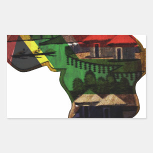 Afrikans brant mosaik: Decorative Mönster Art Rektangulärt Klistermärke