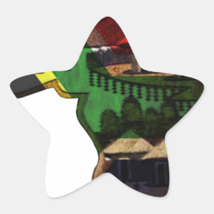 Afrikans brant mosaik: Decorative Mönster Art Stjärnformat Klistermärke