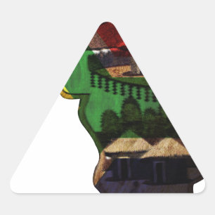 Afrikans brant mosaik: Decorative Mönster Art Triangelformat Klistermärke