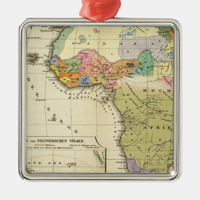 Afrikans etnografiska Karta Julgransprydnad Metall (Framsidan)