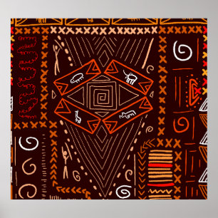 Afrikansk aboriginkonst utan sjölösa Mönster Poster