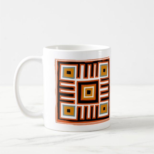 afrikansk abstartsgeometrikonst kaffemugg (Vänster)