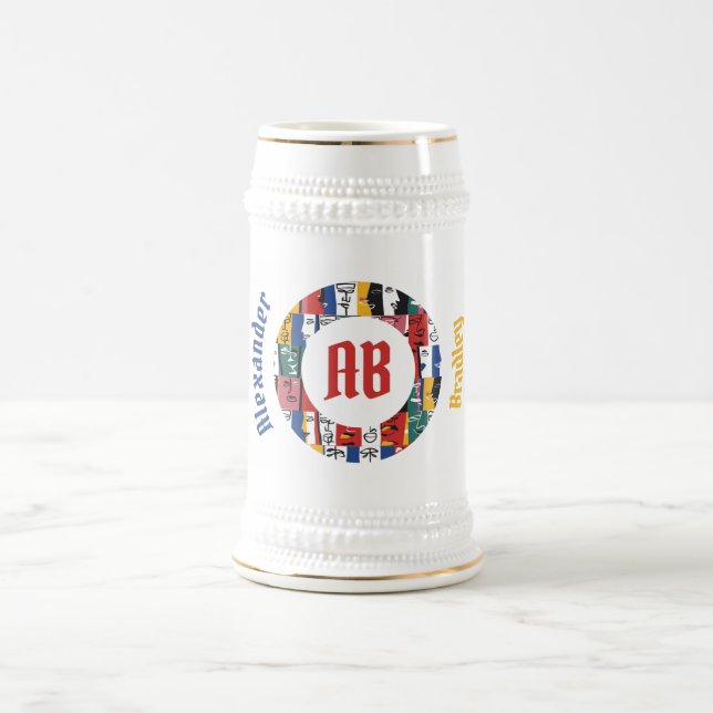 Afrikansk Abstrakt Ansikte Stein Sejdel (Center)