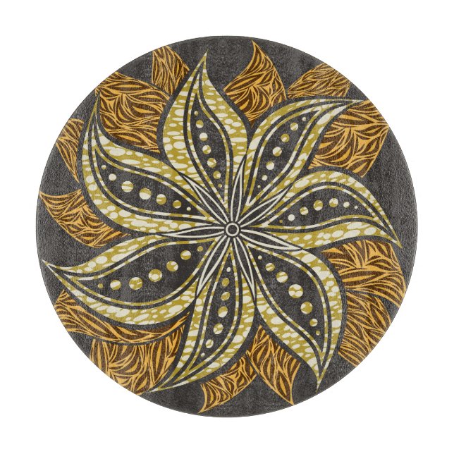 Afrikansk Abstrakt Blommigt Batik Stil (Framsidan)