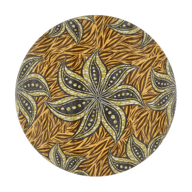 Afrikansk Abstrakt Blommigt Batik Stil (Framsidan)