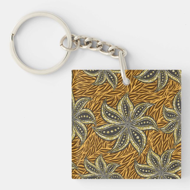 Afrikansk Abstrakt Blommigt Batik Stil (Framsidan)