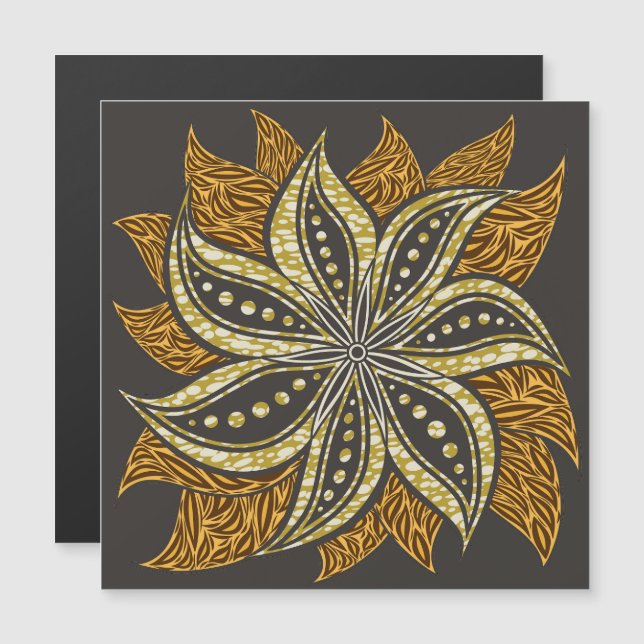 Afrikansk Abstrakt Blommigt Batik Stil (Fram/baksida)