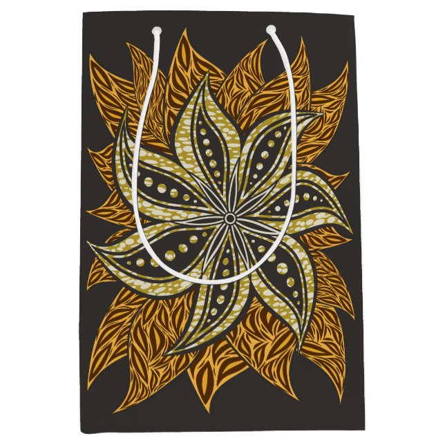 Afrikansk Abstrakt Blommigt Batik Stil (Framsidan)