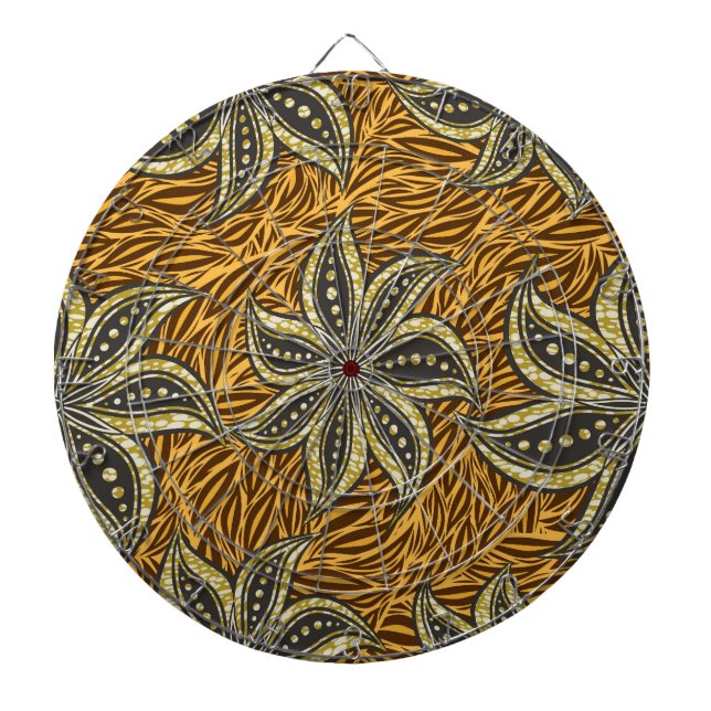 Afrikansk Abstrakt Blommigt Batik Stil Darttavla (Framsidan)