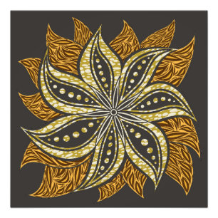 Afrikansk Abstrakt Blommigt Batik Stil Fototryck