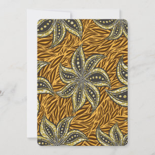 Afrikansk Abstrakt Blommigt Batik Stil Inbjudningar