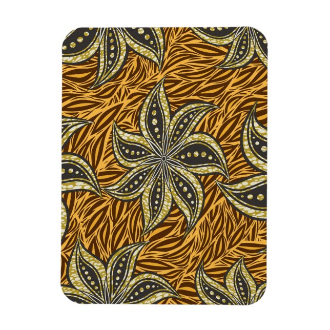 Afrikansk Abstrakt Blommigt Batik Stil Magnet (Vertikal)