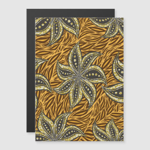 Afrikansk Abstrakt Blommigt Batik Stil Magnetisk Inbjudningskort