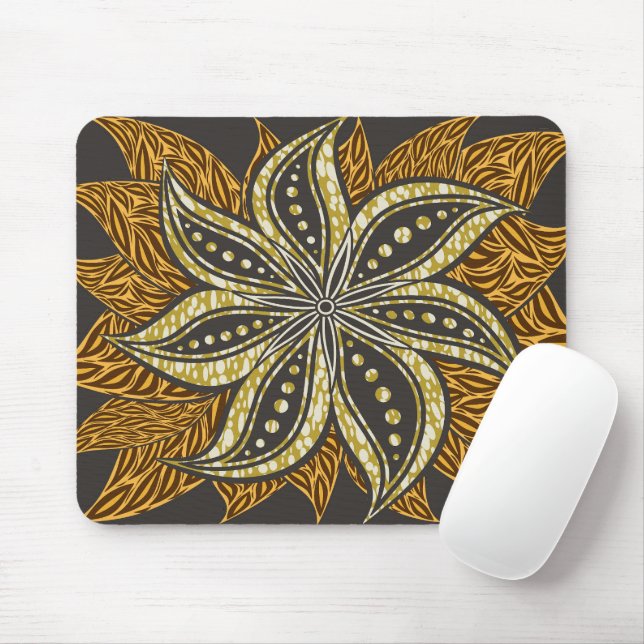 Afrikansk Abstrakt Blommigt Batik Stil Musmatta (Med mus)