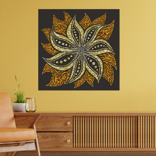 Afrikansk Abstrakt Blommigt Batik Stil Poster