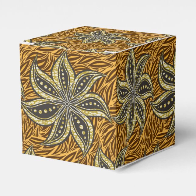 Afrikansk Abstrakt Blommigt Batik Stil Presentaskar (Framsidan Sidan)