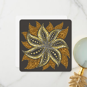 Afrikansk Abstrakt Blommigt Batik Stil Tack Kort