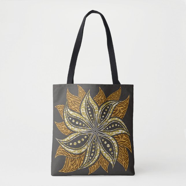 Afrikansk Abstrakt Blommigt Batik Stil Tygkasse (Framsida)