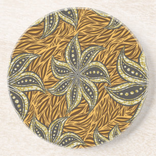 Afrikansk Abstrakt Blommigt Batik Stil Underlägg