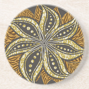 Afrikansk Abstrakt Blommigt Batik Stil Underlägg