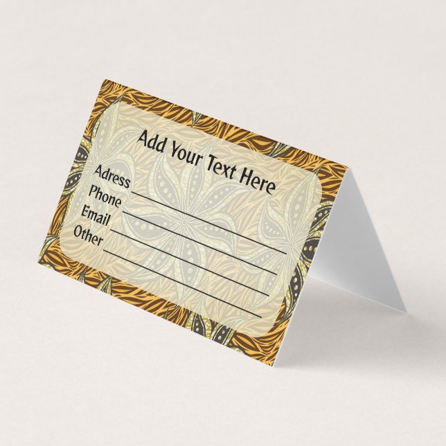 Afrikansk Abstrakt Blommigt Batik Stil Visitkort (Framsida)