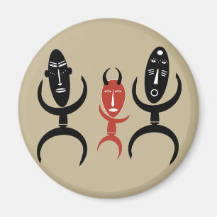 afrikansk abstrakt dans figurer magnet