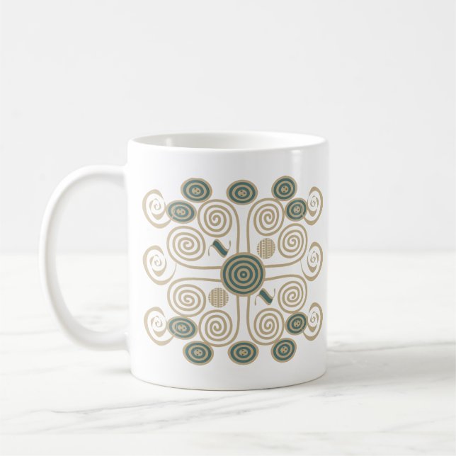 Afrikansk abstrakt dekorerad geometrisk mönster kaffemugg (Vänster)