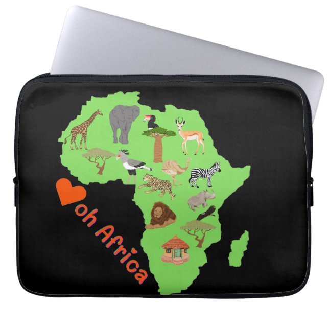 Afrikansk abstrakt laptop fodral (Framsidan)