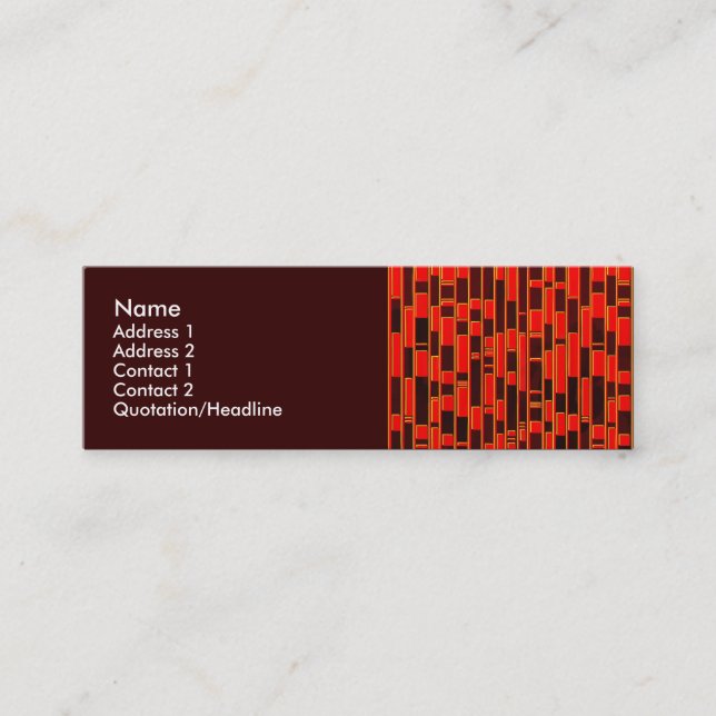 Afrikansk Abstrakt med inspikade textilier Mini Visitkort (Framsida)