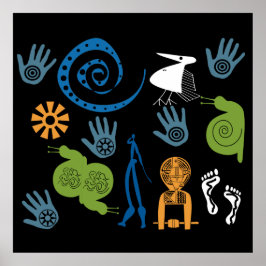 Afrikansk abstrakt modern mönster poster