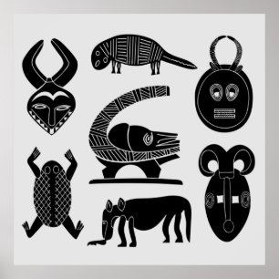 Afrikansk abstrakt modern mönster poster
