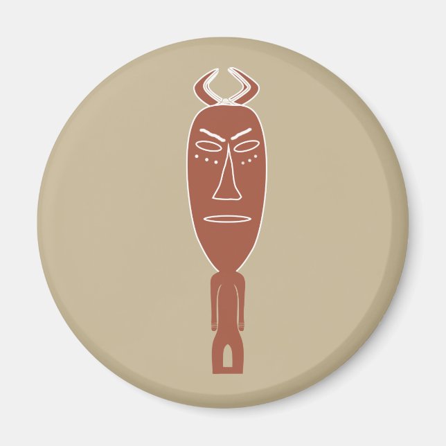 afrikansk abstrakt porträtt magnet (Framsidan)