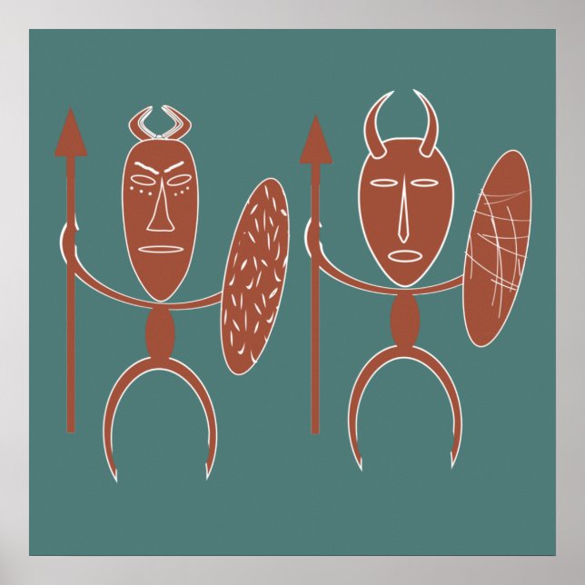 Afrikansk abstrakt tribe-krigare poster (Framsidan)
