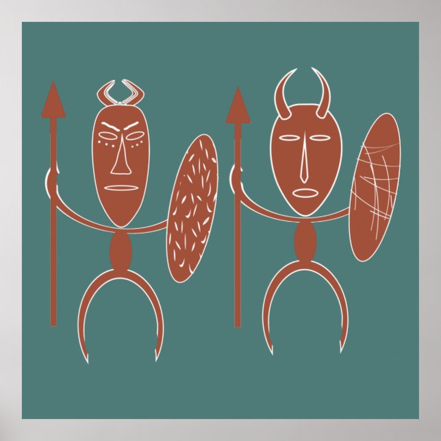 Afrikansk abstrakt tribe-krigare poster (Framsidan)