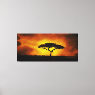 Afrikansk Acacia liggande vågglöd Canvastryck