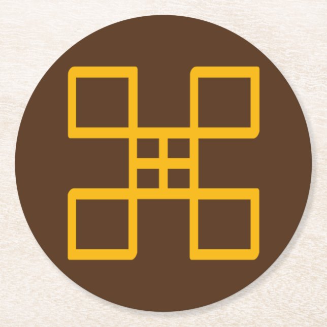 Afrikansk Adinkra-symbol (excellens) Underlägg Papper Rund (Framsidan)