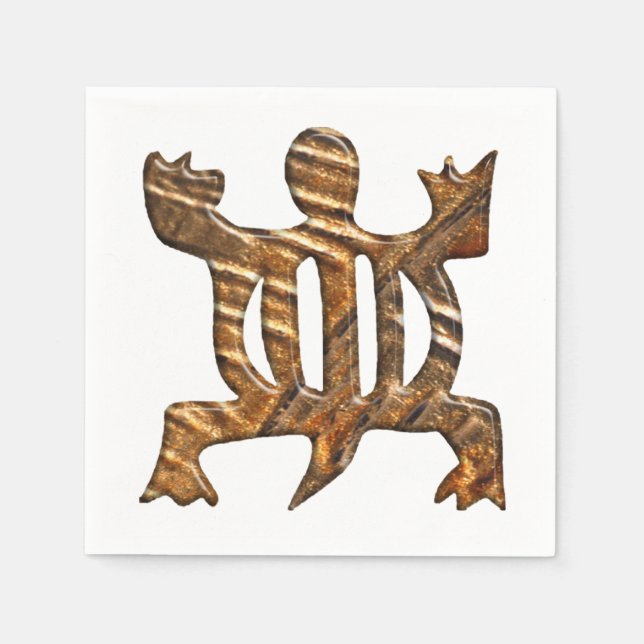 Afrikansk Adinkra symbol för anpassningsförmåga. Pappersservett (Framsidan)