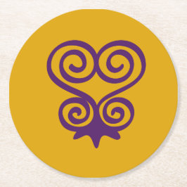 Afrikansk Adinkra-symbol (Sankofa) Underlägg Papper Rund