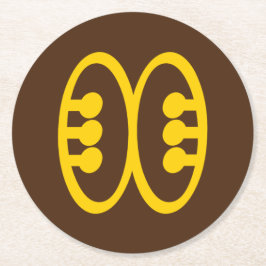 Afrikansk Adinkra-symbol (Vänskap) Underlägg Papper Rund