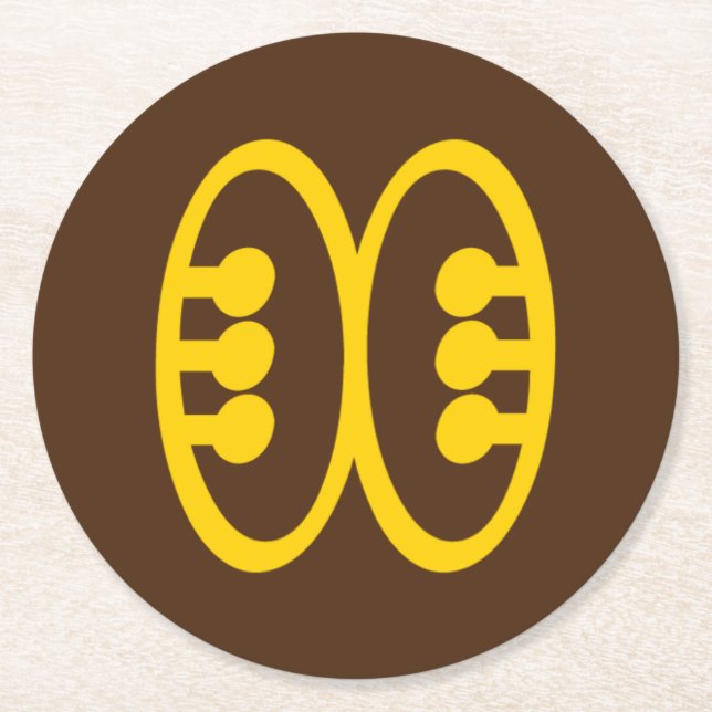 Afrikansk Adinkra-symbol (Vänskap) Underlägg Papper Rund (Framsidan)