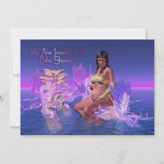 Afrikansk afrikansk Elf-babykläder Graviditet Inbjudningar (Framsida)