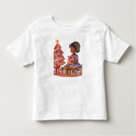 Afrikansk american Gal öppna julklappar T Shirt