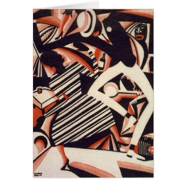 Afrikansk amerikan20-tal - dra itu färger hälsningskort (Framsidan)