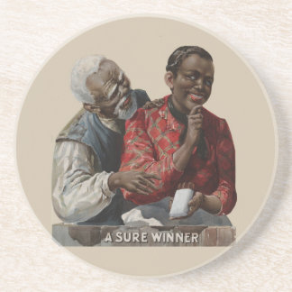 Afrikansk amerikan 1895 för vintagecigarrannons underlägg sandsten