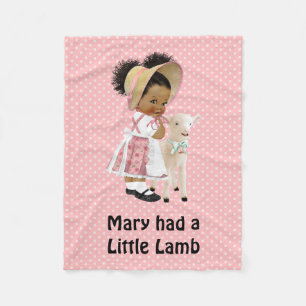 Afrikansk amerikan Mary hade lite en Lambbaby Blan Fleecefilt