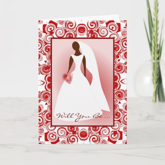 Afrikansk amerikan... Mitt Bridemaid-kort Inbjudan (Framsida)