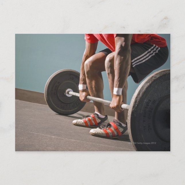 Afrikansk amerikan som arbetar på gymmet vykort (Framsida)