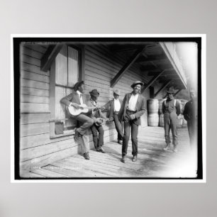Afrikansk amerikan som väntar fartyget c1902 poster