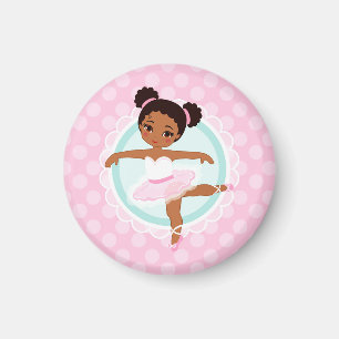 Afrikansk amerikanBallerina - rosa balettdansör Magnet