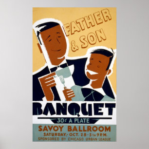 Afrikansk amerikanfars dag & Sonbankett Poster